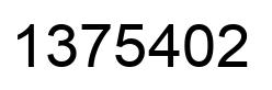 Number 1375402 black image