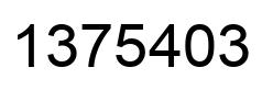Number 1375403 black image