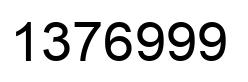 Number 1376999 black image