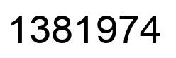 Number 1381974 black image