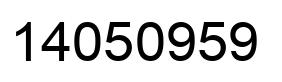 Number 14050959 black image