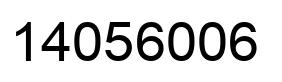 Number 14056006 black image