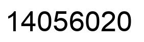 Number 14056020 black image