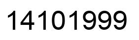 Number 14101999 black image