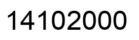 Number 14102000 black image