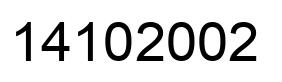 Number 14102002 black image
