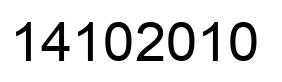 Number 14102010 black image