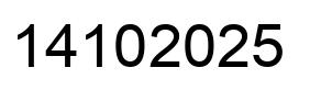Number 14102025 black image