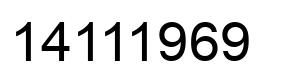 Number 14111969 black image