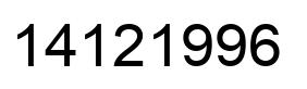Number 14121996 black image