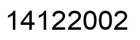 Number 14122002 black image