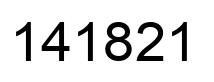 Number 141821 black image