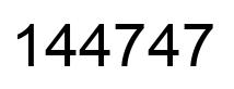 Number 144747 black image