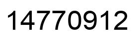 Number 14770912 black image