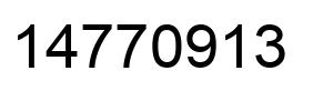 Number 14770913 black image