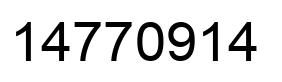 Number 14770914 black image
