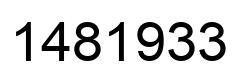 Number 1481933 black image