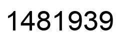 Number 1481939 black image
