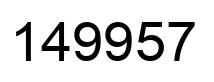 Number 149957 black image