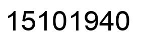 Number 15101940 black image