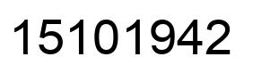 Number 15101942 black image