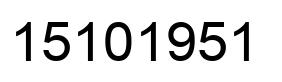 Number 15101951 black image