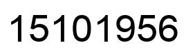 Number 15101956 black image
