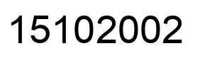 Number 15102002 black image