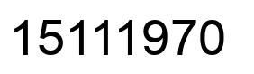 Number 15111970 black image