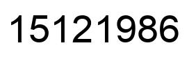 Número 15121986 imagen negro