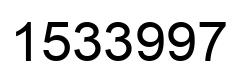 Number 1533997 black image