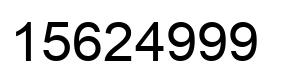 Number 15624999 black image