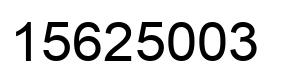 Number 15625003 black image