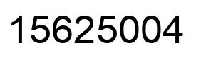 Number 15625004 black image