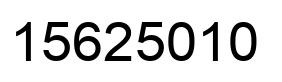 Number 15625010 black image