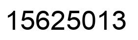 Number 15625013 black image