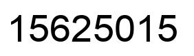 Number 15625015 black image