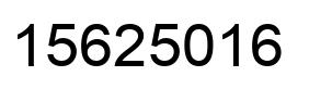 Number 15625016 black image