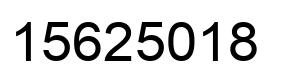 Number 15625018 black image