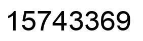 Number 15743369 black image