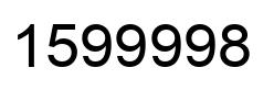 Number 1599998 black image