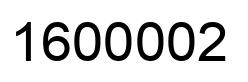 Number 1600002 black image
