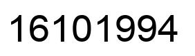 Number 16101994 black image