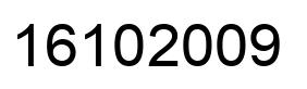 Number 16102009 black image