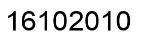 Number 16102010 black image
