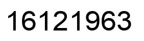 Number 16121963 black image