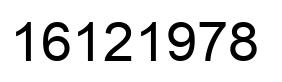 Number 16121978 black image