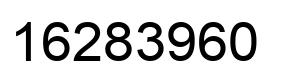 Number 16283960 black image