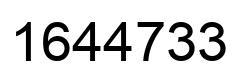 Number 1644733 black image