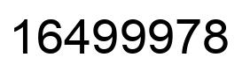 Number 16499978 black image